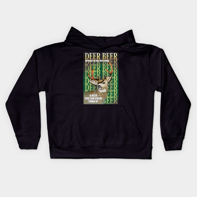 Deer Beer Kids Hoodie by Get It Wet